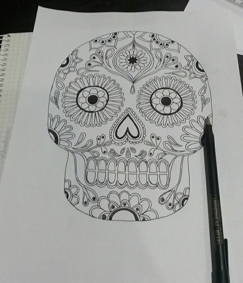 500x583 image in drawings collection - Calavera Drawing
