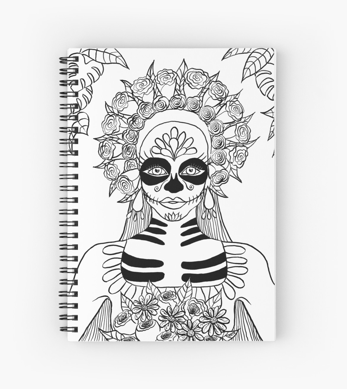 1171x1313 la calavera catrina sugar skull ink drawing spiral notebooks - Calavera Drawing