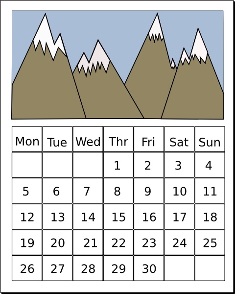 480x600 calendar clip art free vector in open office drawing - Calendar Drawing