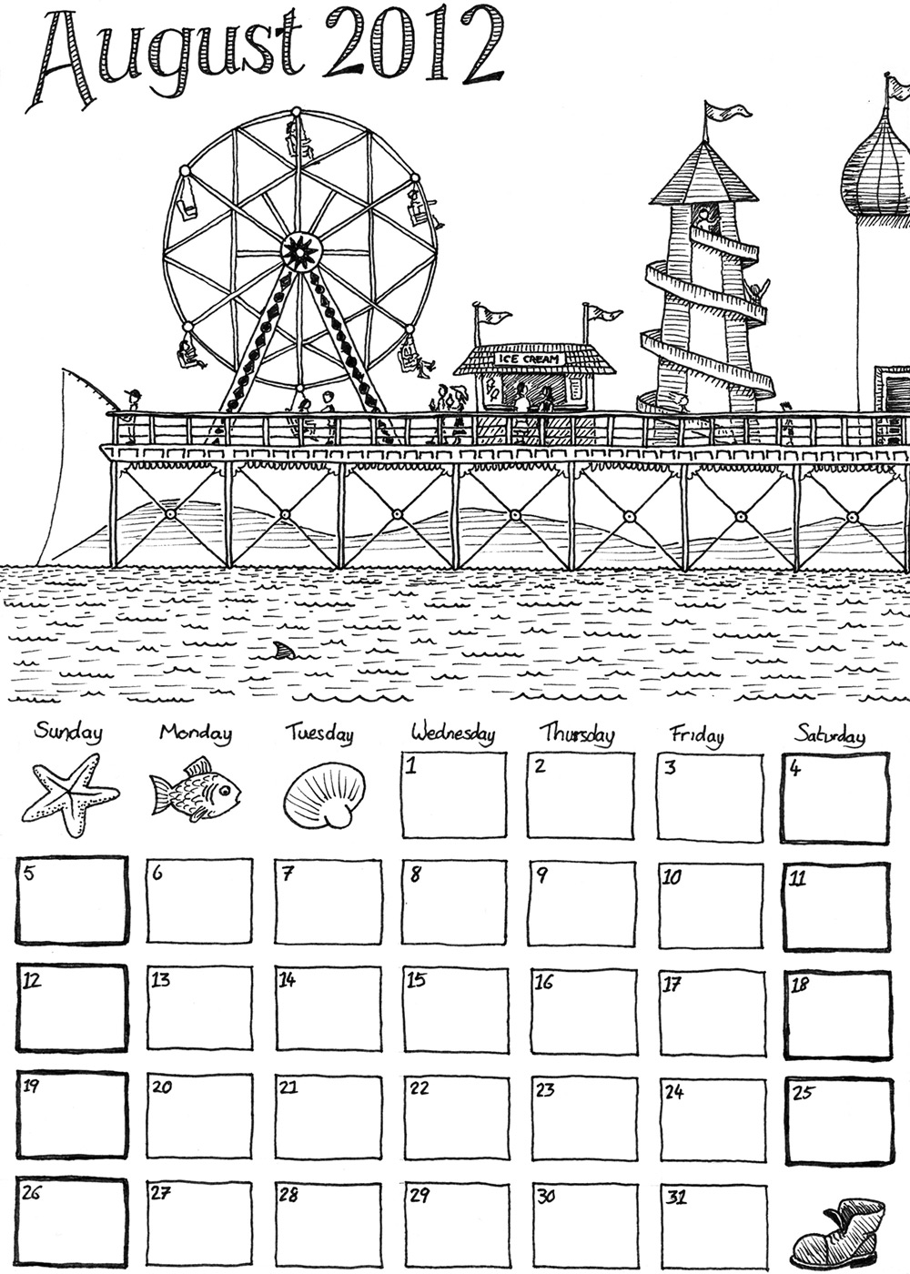 1000x1400 dead doodles august calendar draw up for voting - Calendar Drawing