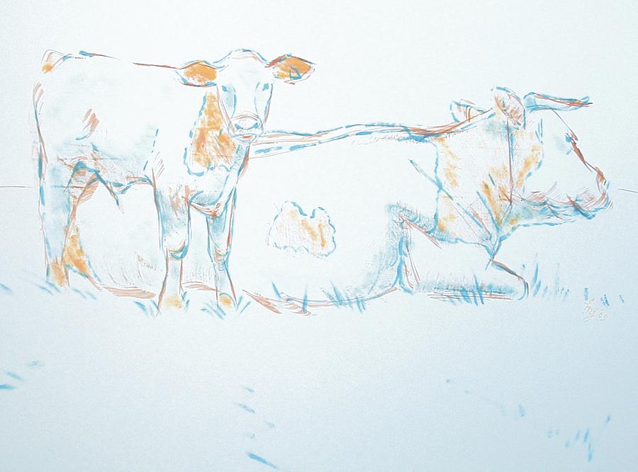 900x667 cow and calf drawing drawing - Calf Drawing