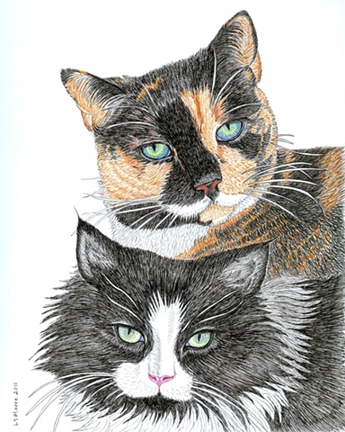 384x480 Leslie Moore - Calico Cat Drawing