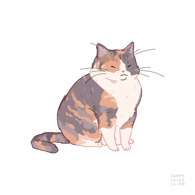 400x399 Calico Cat Tumblr - Calico Cat Drawing