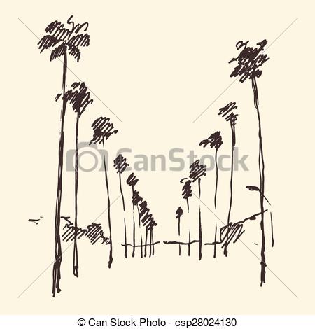 450x470 los angeles, california, skyline engraved sketch los angeles - California Drawing
