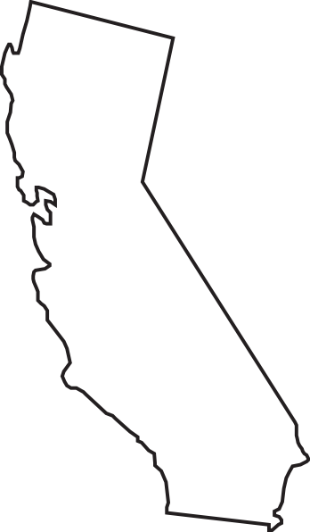 348x596 california outline clip art - California Drawing