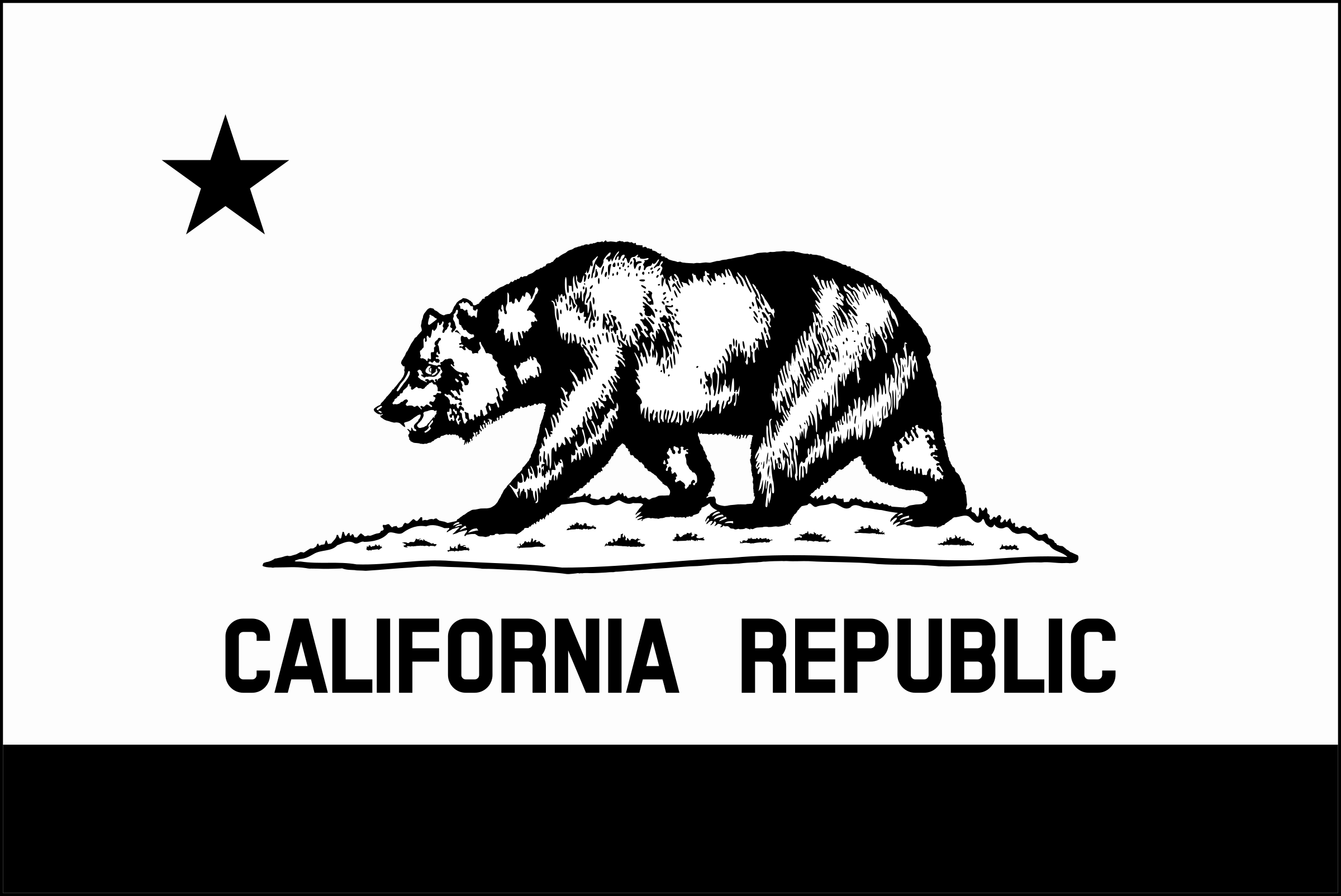 2400x1604 Clipart - California Flag Drawing