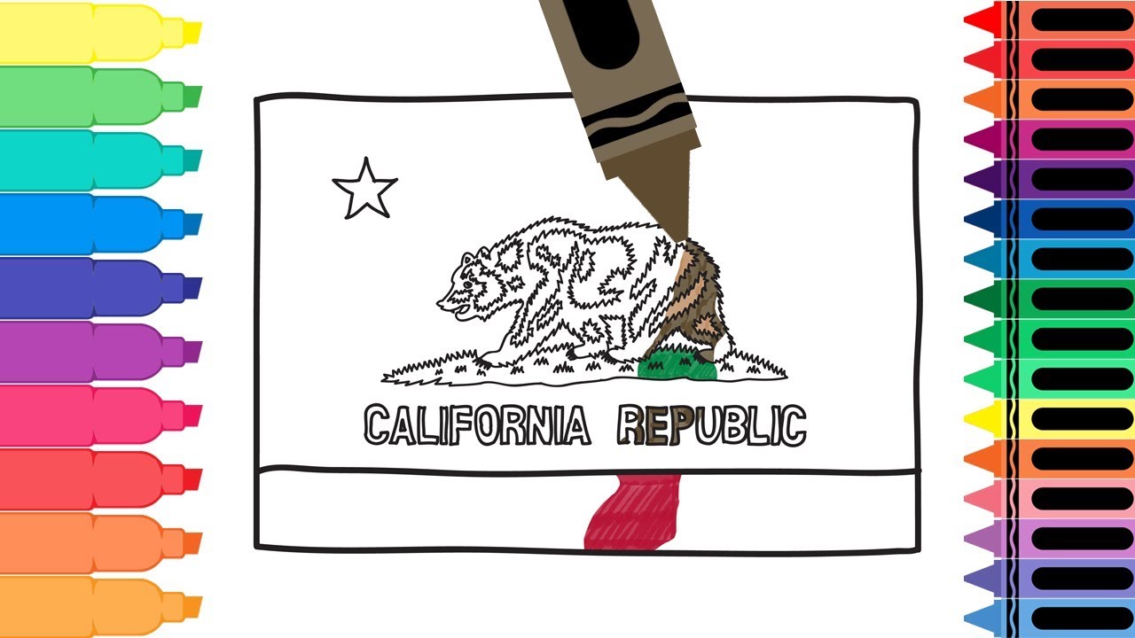 How To Draw California State Flag Step By Step