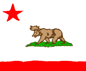 300x250 New California State Flag Two Headed Bear Drawing - California Flag Drawing