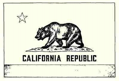 398x272 Original California Grizzly Bear State Flag Drawing - California Flag Drawing