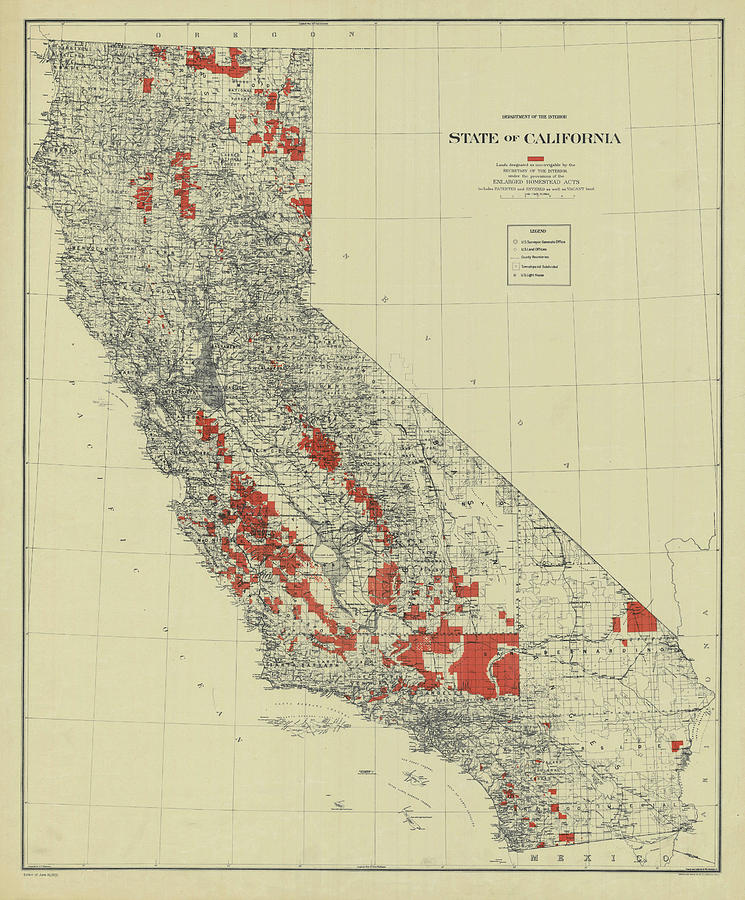 745x900 Vintage California Map Drawing - California Map Drawing
