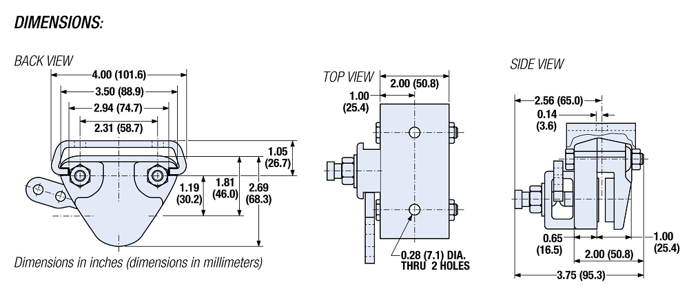 1000x442 Mechanical Brake Caliper - Caliper Drawing