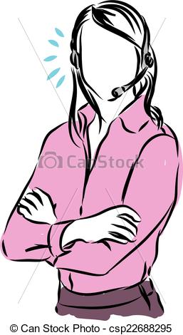 257x470 call center agent illustration - Call Center Drawing
