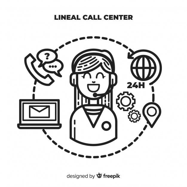 626x626 modern call center background in lineal style vector free download - Call Center Drawing
