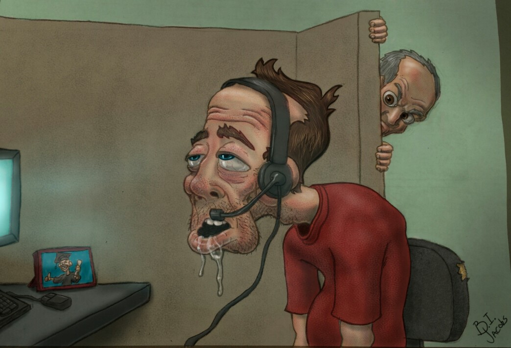 1044x712 years working in a call center inspired this drawing - Call Center Drawing