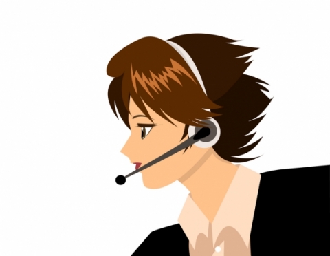 480x372 female call center rep drawing image - Call Center Drawing