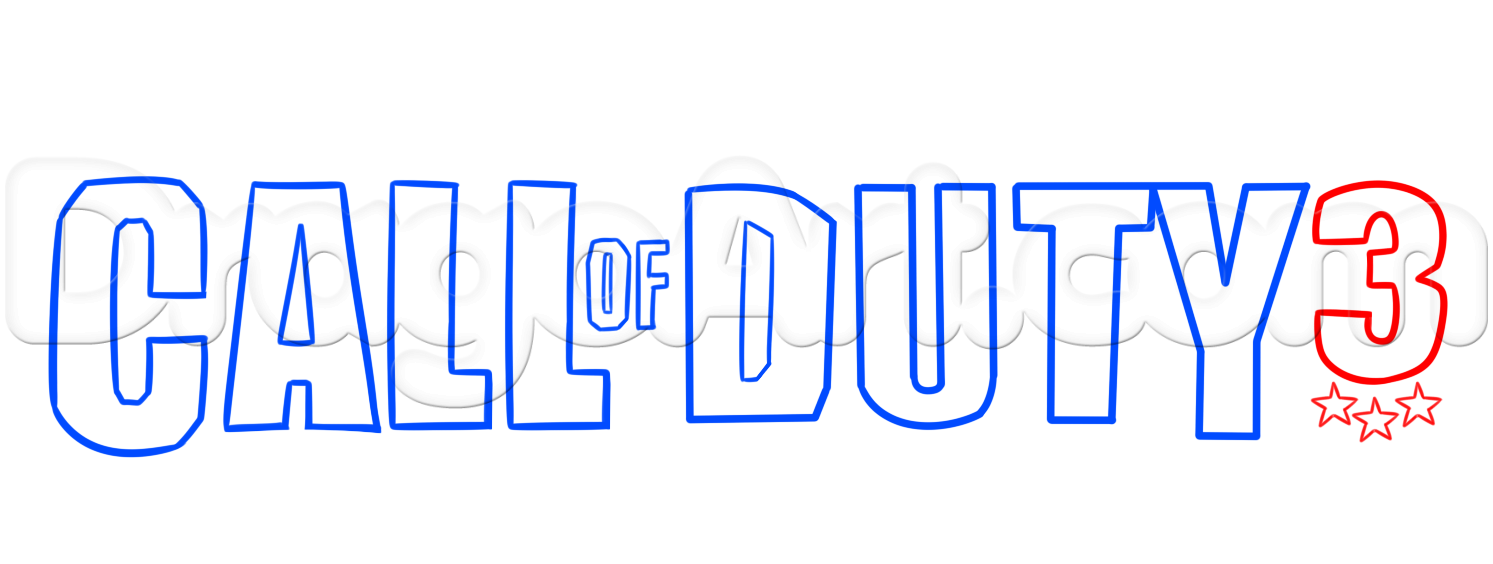 1493x564 Call Of Duty Logo Drawing Tutorial, Step - Call Drawing