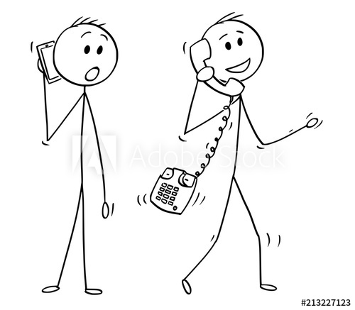 500x437 Cartoon Stick Drawing Conceptual Illustration Of Walking Man - Call Drawing