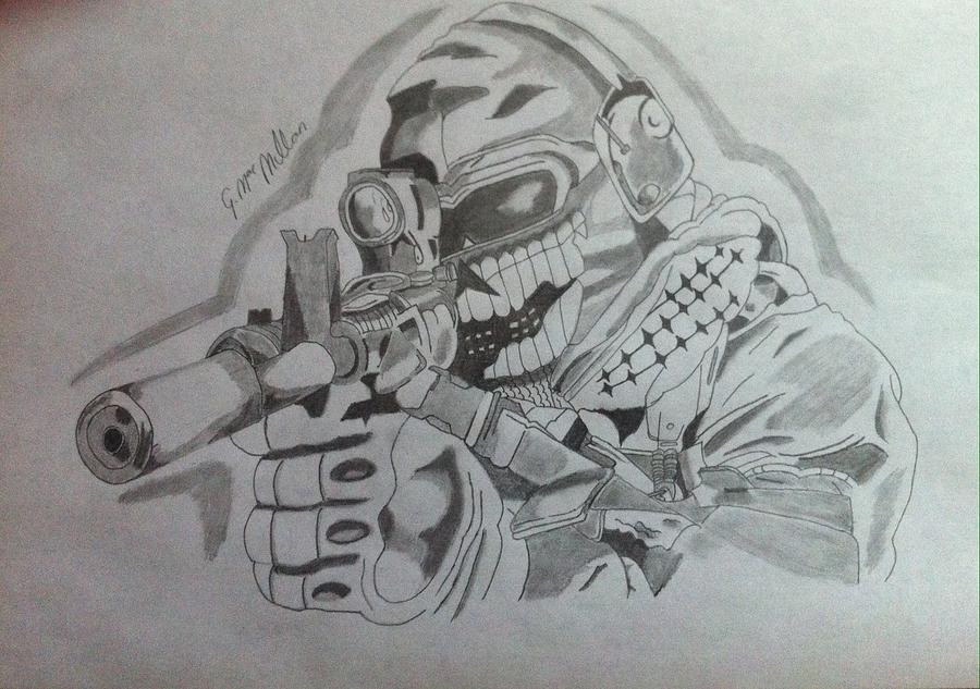 900x633 Call Of Duty Ghosts Soldier Drawing - Call Of Duty Drawings