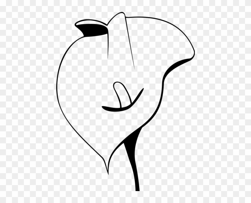 840x680 Calla Lily Outline Rubber Stamp - Calla Lily Drawing Outline