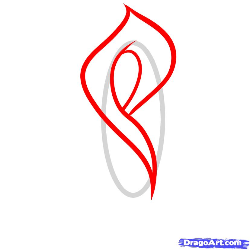 828x828 draw a lily for kids, calla lily, step - Calla Lily Drawing Outline