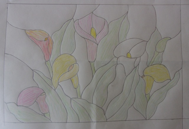 640x439 Calla Lily Panel - Calla Lily Drawing Pattern
