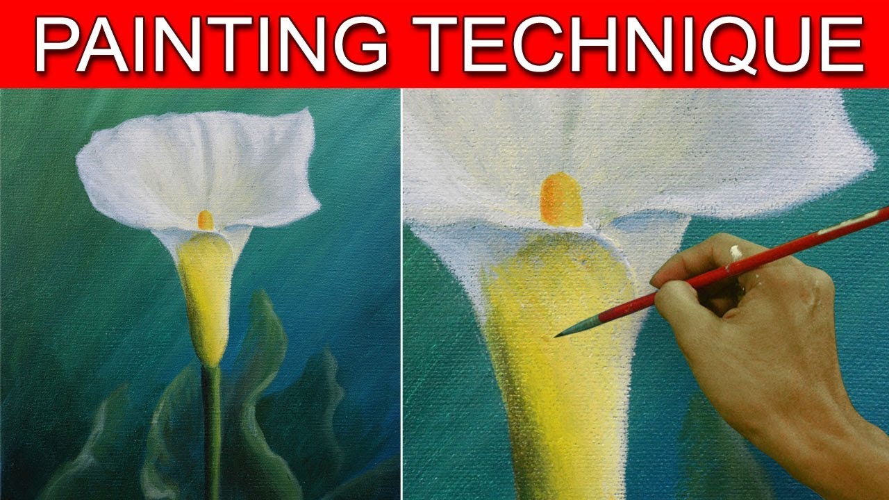 1280x720 How To Paint A Calla Lily Flower In Easy Step - Calla Lily Drawing Pattern