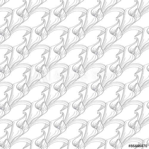 500x500 vector calla lily kala flower drawing diagonal seamless pattern - Calla Lily Drawing Pattern