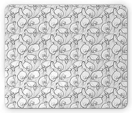 425x363 Lunarable Calla Lily Mouse Pad, Pattern With Black - Calla Lily Drawing Pattern