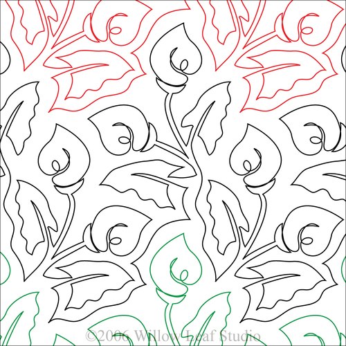 500x500 Calla Lily Machine Quilting Design Paper Clothwerx - Calla Lily Drawing Pattern