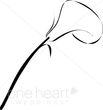 362x388 clip art calla lily wedding lily clipart - Calla Lily Line Drawing
