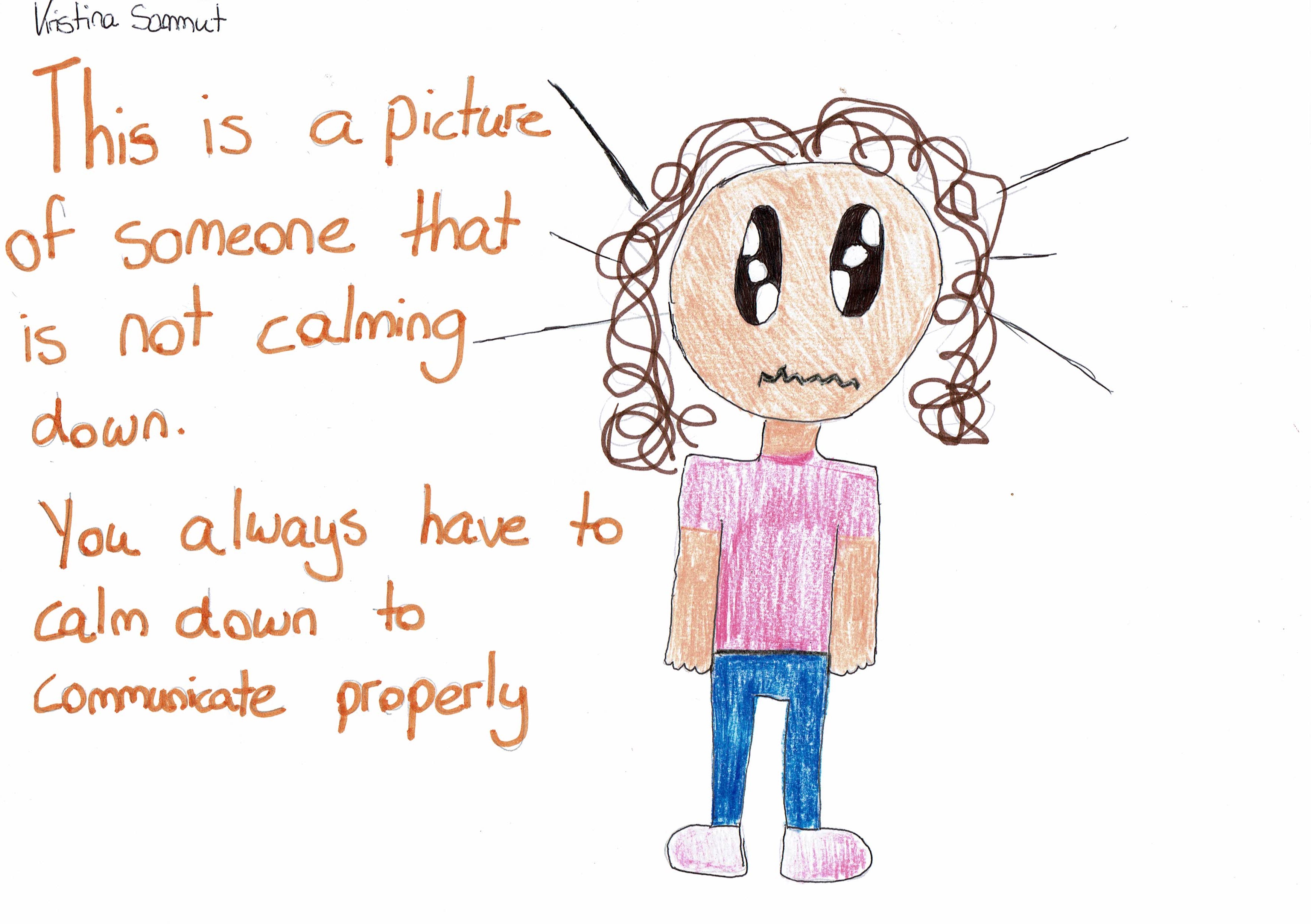 3484x2456 Children's Drawing Of I Need To Calm Down Frienshipcards - Calm Drawinging