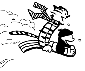 300x250 calvin and hobbes sledding drawing - Calvin Drawing