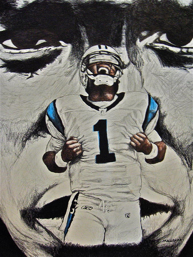 677x900 cam newton drawing - Cam Newton Drawing