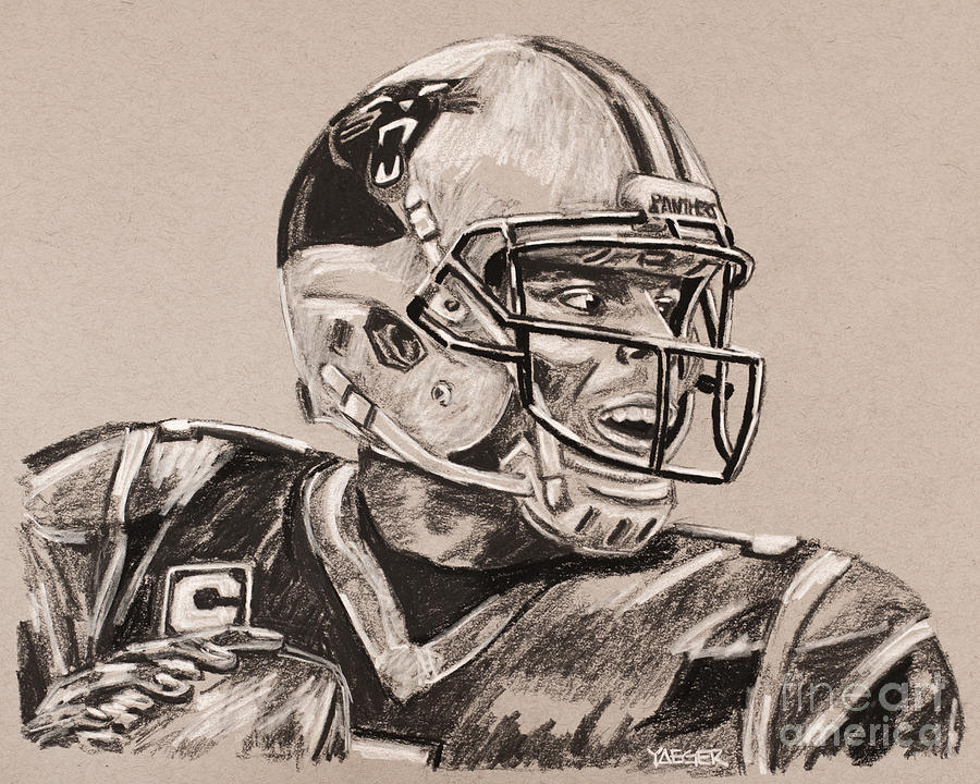 900x720 cam newton portrait drawing - Cam Newton Drawing