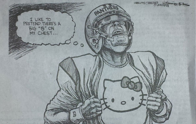 630x400 charlotte observer thinks cam newton is more 'hello kitty' than - Cam Newton Drawing