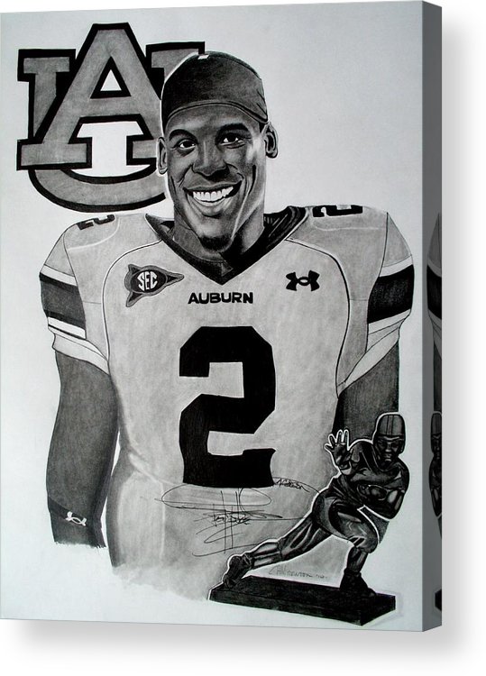 539x750 cam newton drawing acrylic print - Cam Newton Drawing