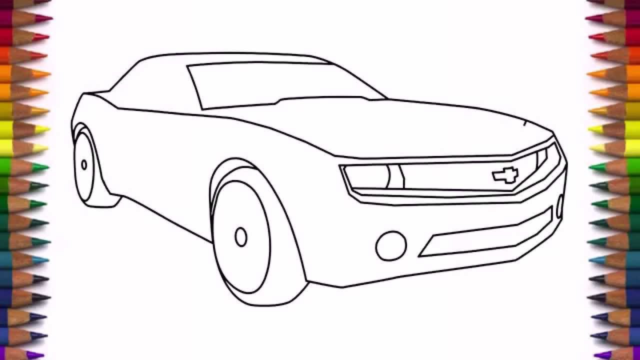 1280x720 How To Draw A Car Chevrolet Camaro - Camaro Drawing