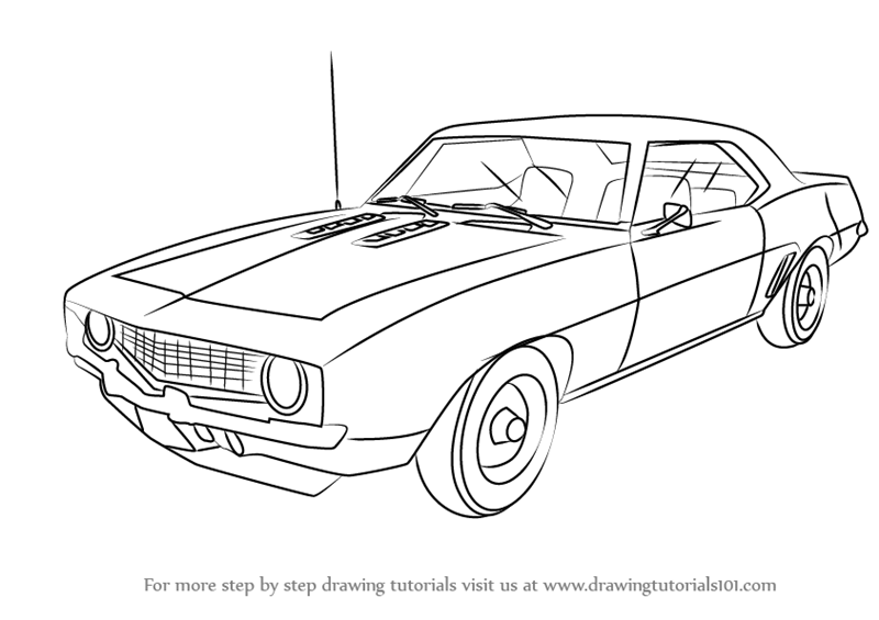 800x565 Learn How To Draw A Camaro - Camaro Drawing