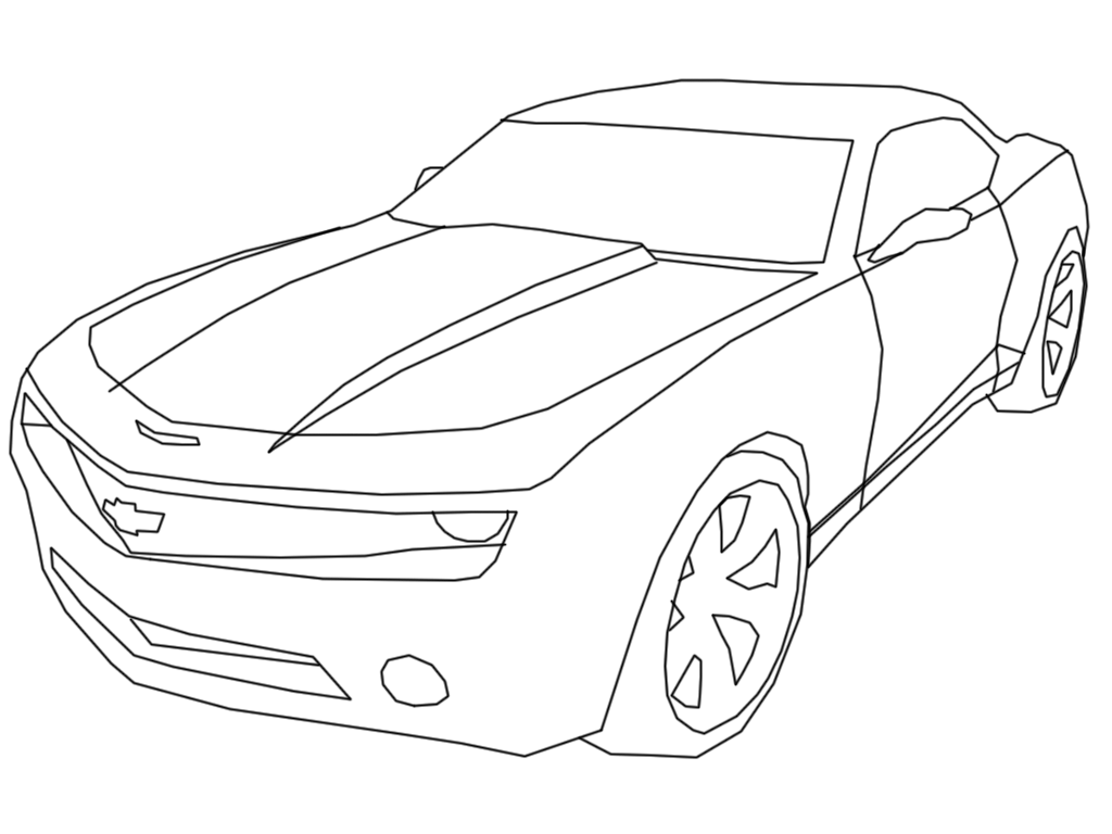 1024x768 Challenger Drawing Camaro Transparent Png Clipart Free - Camaro Outline Drawing