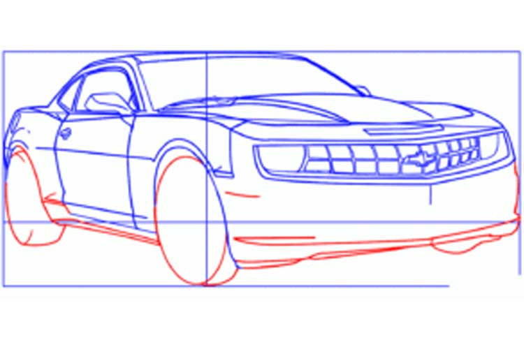 750x500 How To Draw A Camaro Chevy Camaro, Step - Camaro Outline Drawing