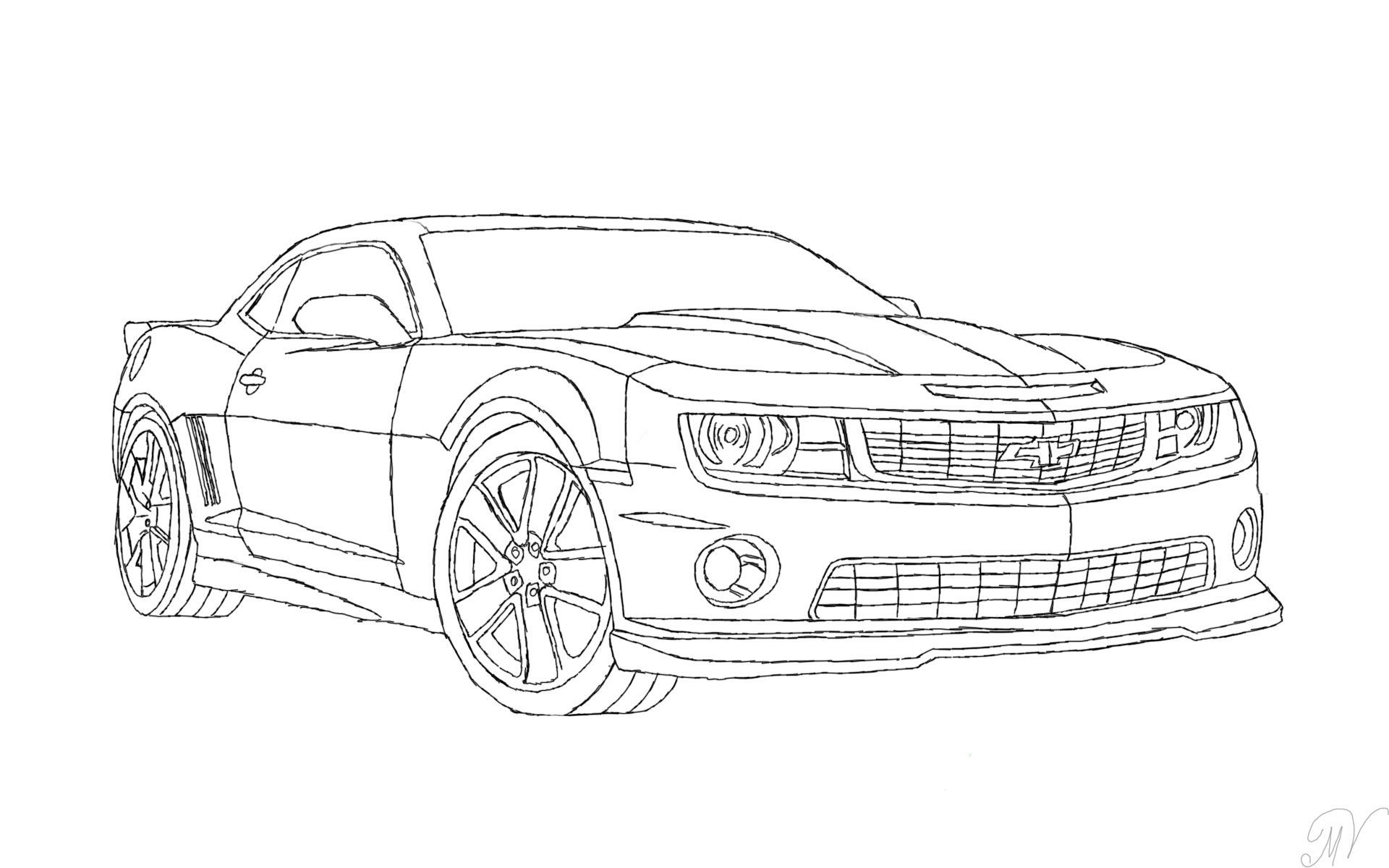 Camaro Outline Drawing at PaintingValley.com | Explore collection of ...