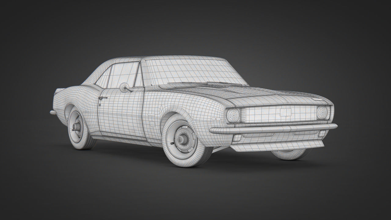 1280x720 Chevrolet Camaro Ss Car Cgtrader - Camaro Ss Drawing