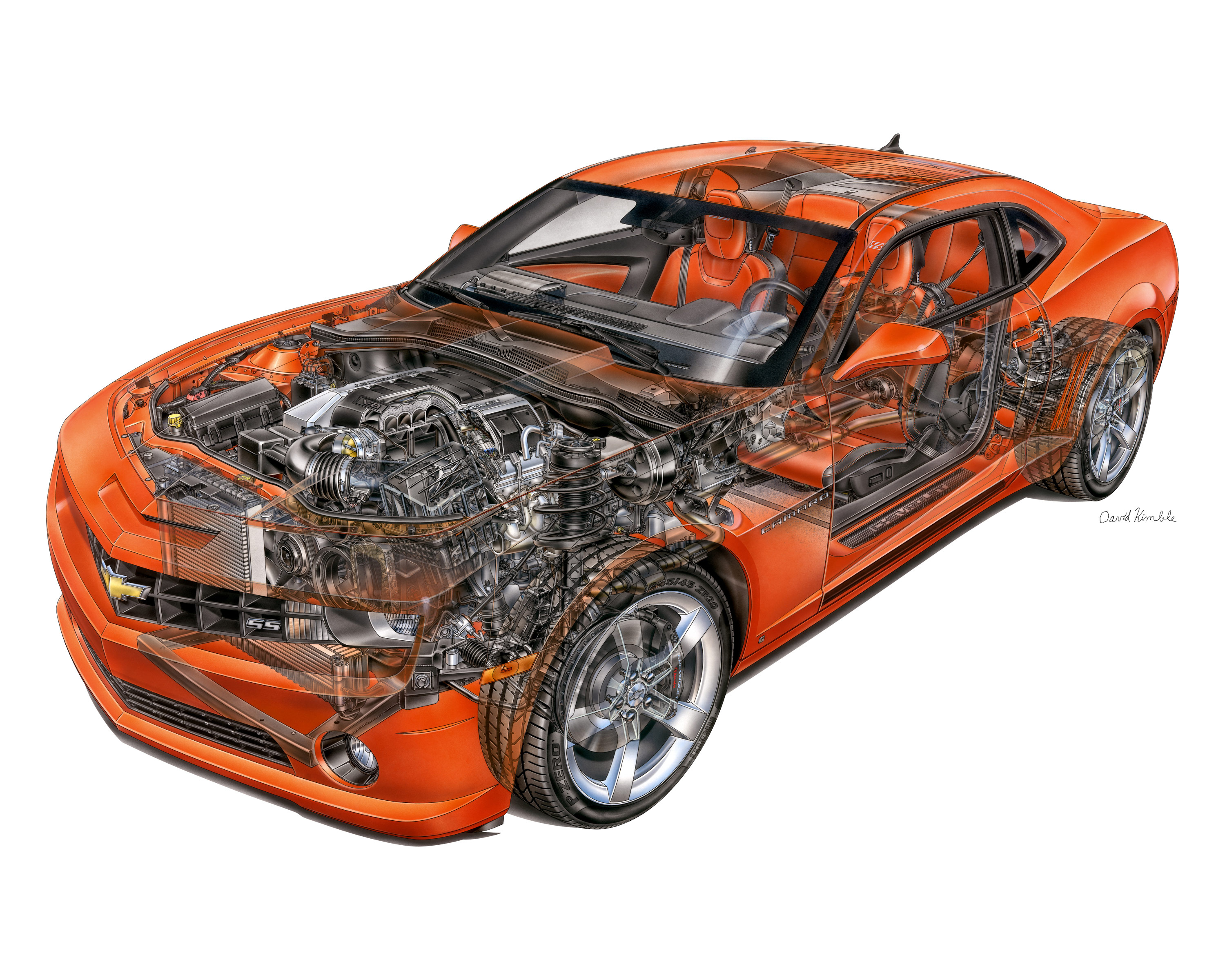 3000x2400 Chevrolet Camaro Ss Cutaway Drawing In High Quality - Camaro Ss Drawing
