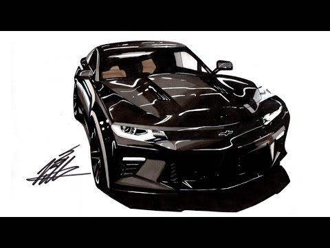 480x360 Realistic Car Drawing - Camaro Ss Drawing