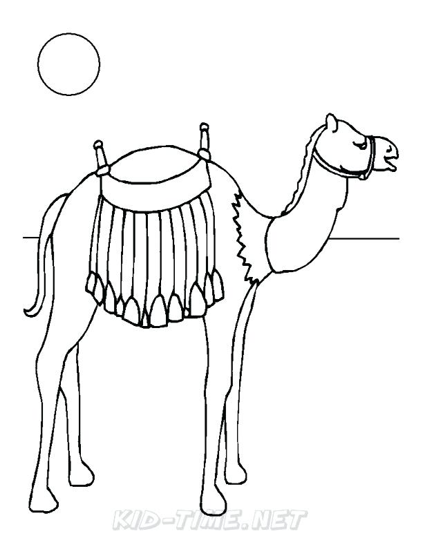 612x792 Desert Coloring Pages To Print Camel Habitat - Camel Drawing For Kids