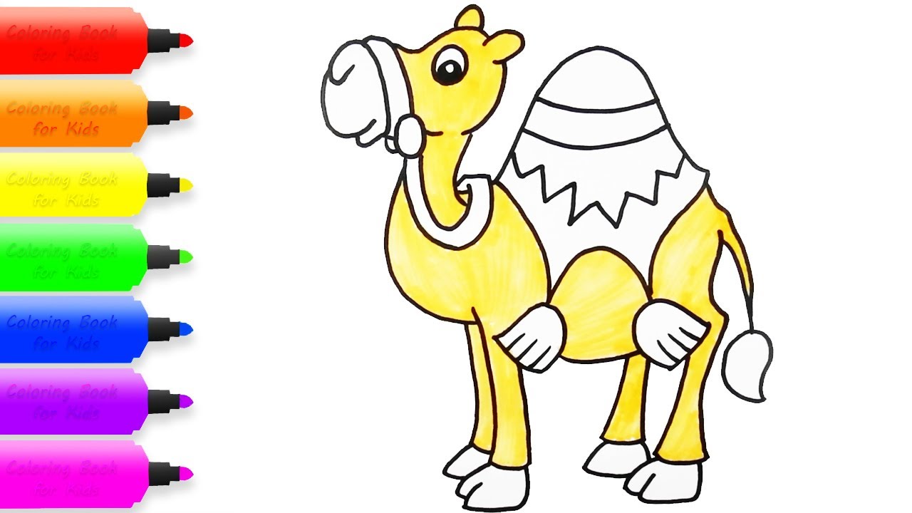 1280x720 Drawing And Coloring Pages Animal Camel - Camel Drawing For Kids