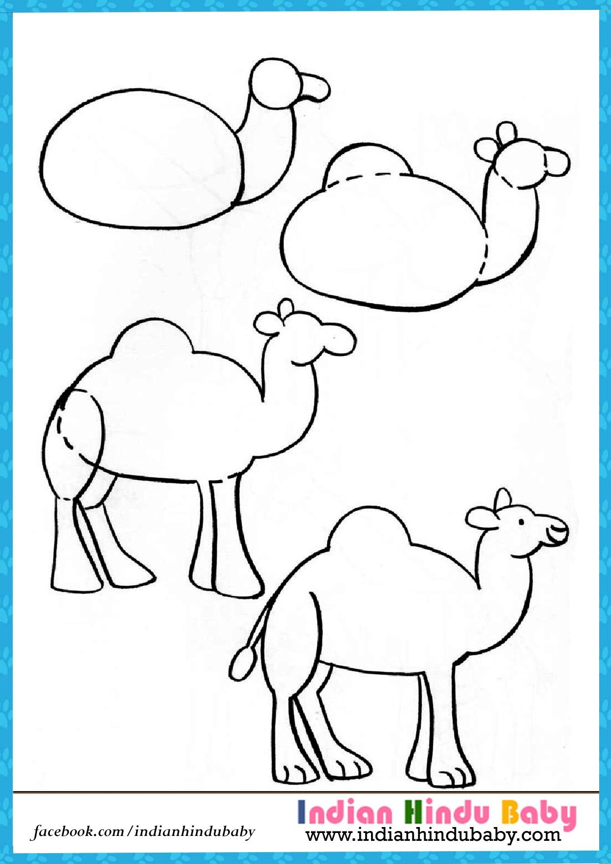 1240x1754 Fundamentals Drawing For Kids Animals Teach Your Kid To Draw Camel - Camel Drawing Images