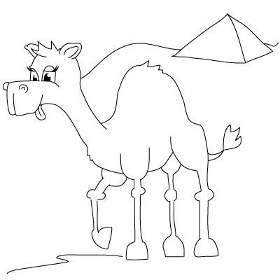 400x400 drawing of animal camel in desert clip art - Camel In Desert Drawing