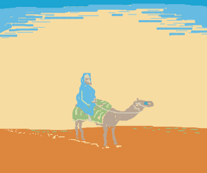 300x250 man rides camel in desert drawing - Camel In Desert Drawing