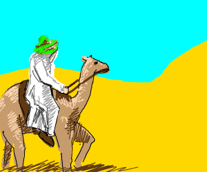 300x250 arabian man riding camel in desert drawing - Camel In Desert Drawing
